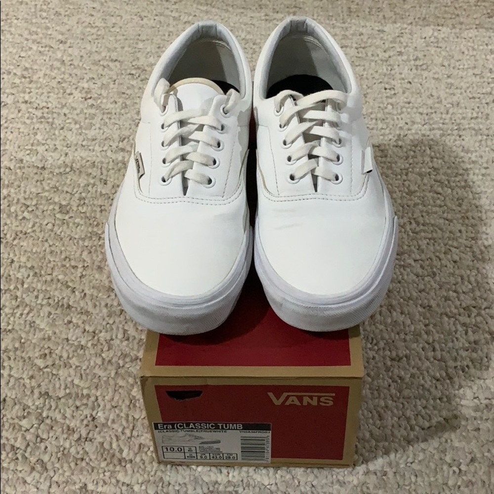 Classic White Tumble Era Vans